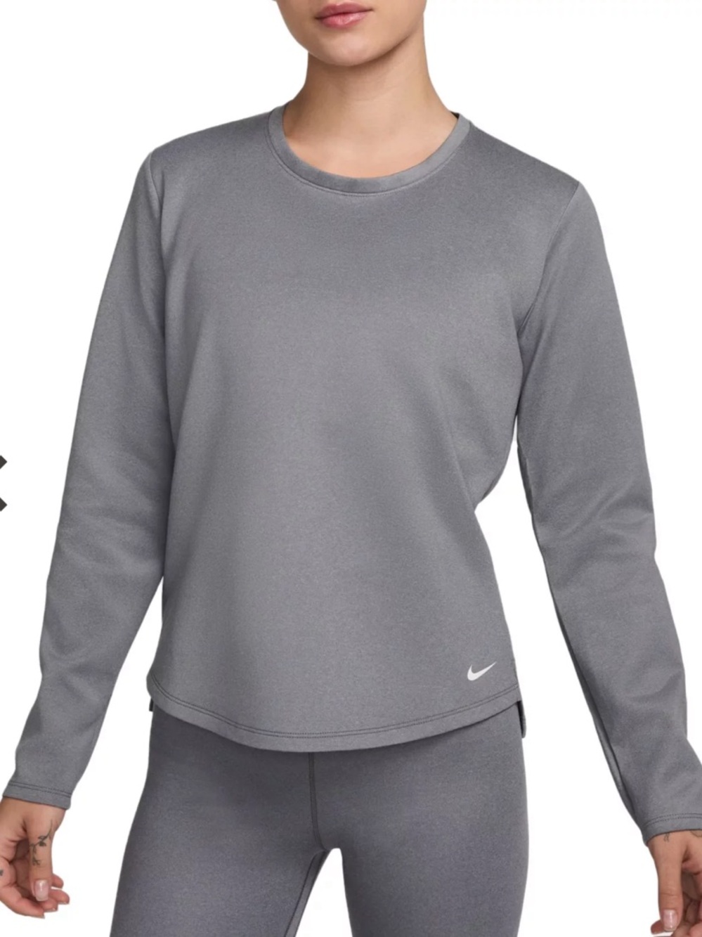 Nike Gray Long-Sleeve Therma Fit Crew Top